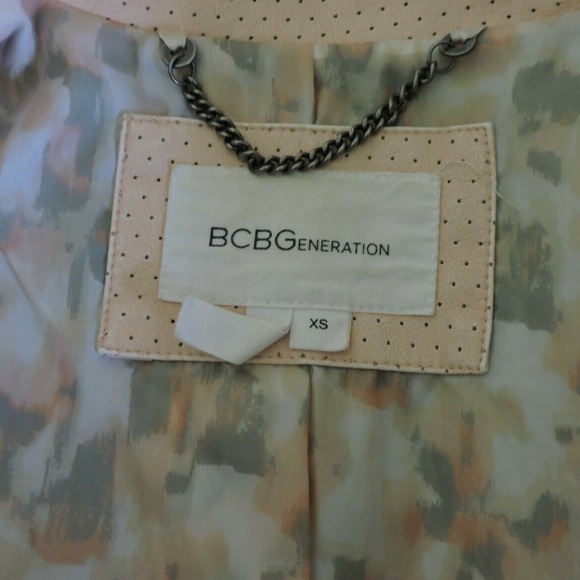 BCBGeneration Pink Faux Leather Cropped Jacket XS - Picture 7 of 8